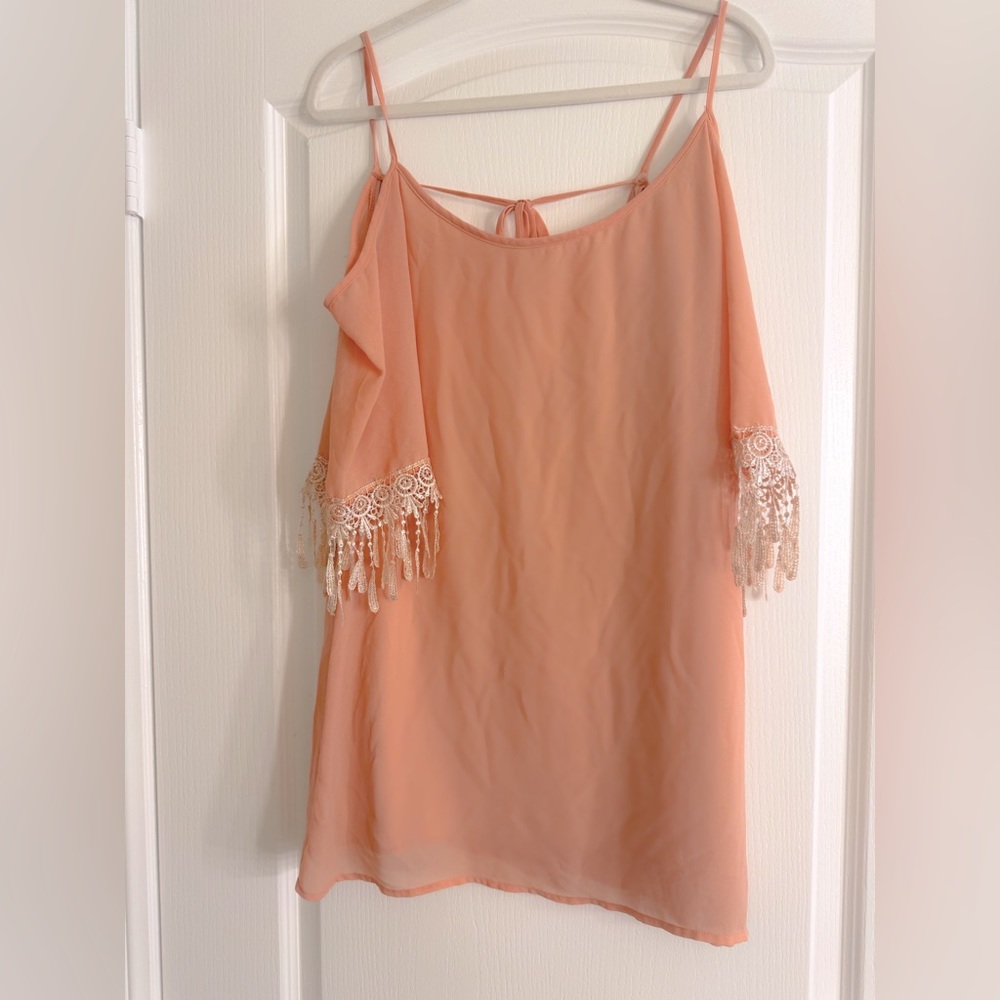 Tobi Cold Shoulder Crochet Lace Boho Mini Dress Pink